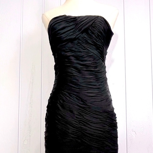 Halston Heritage - Zoe Black Strapless Silk Cocktail Party Dress - Sz 2 - NWOT - Picture 7 of 11
